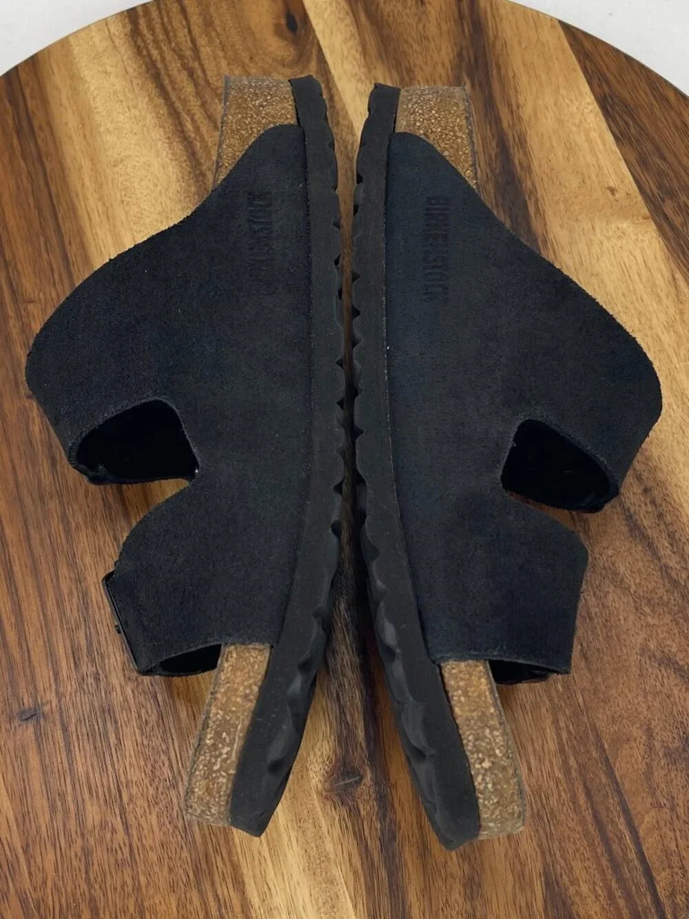 Birkenstock Arizona Womens 8/39 Narrow Black Suede Adjustable 2 Strap Sandals